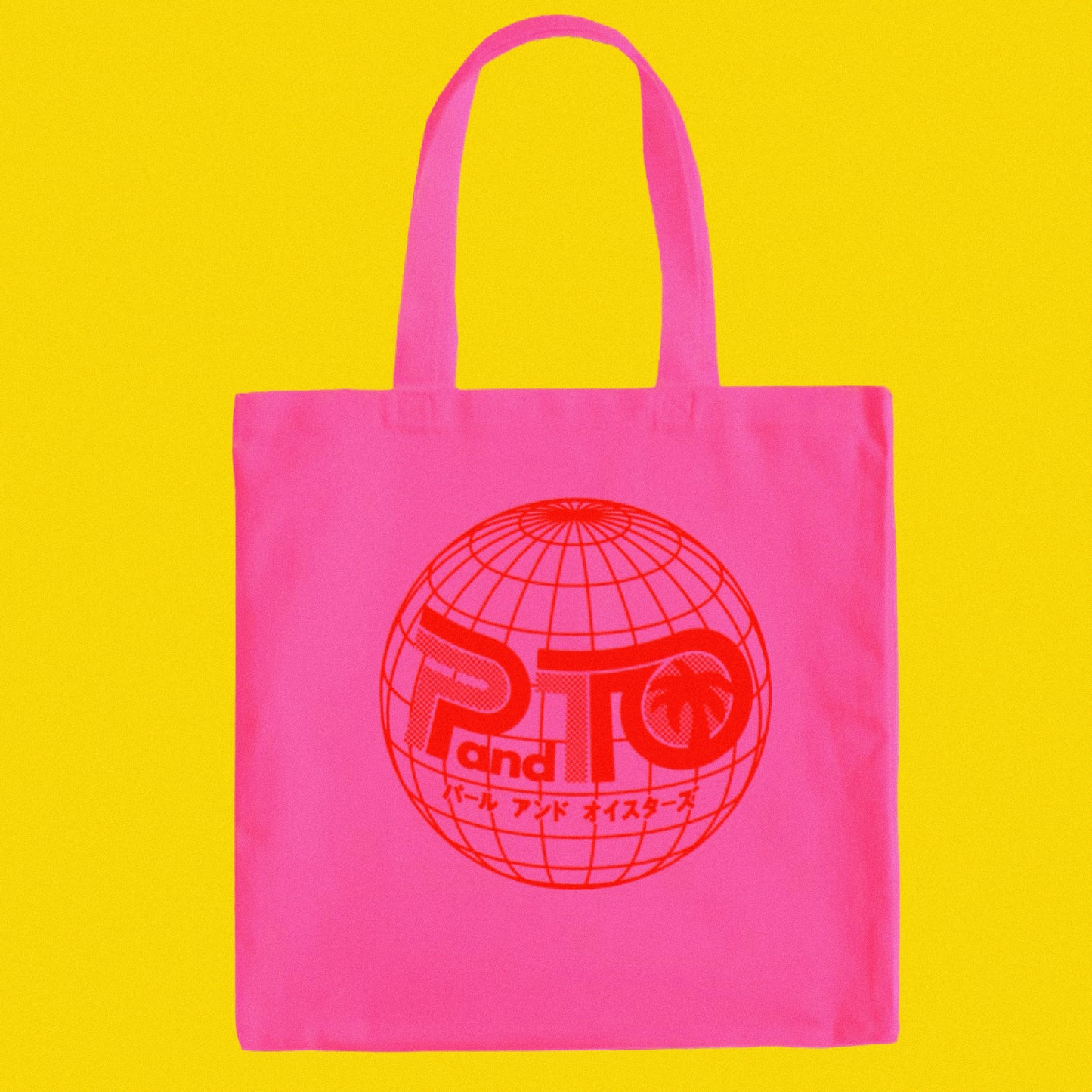 Pink tote bag: P&TO WORLD